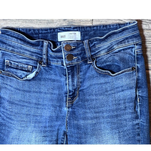 BKE Payton Mid Rise Universal Fit Tailored Bootcut Jeans Blue Size 28x29 Western - Picture 3 of 10